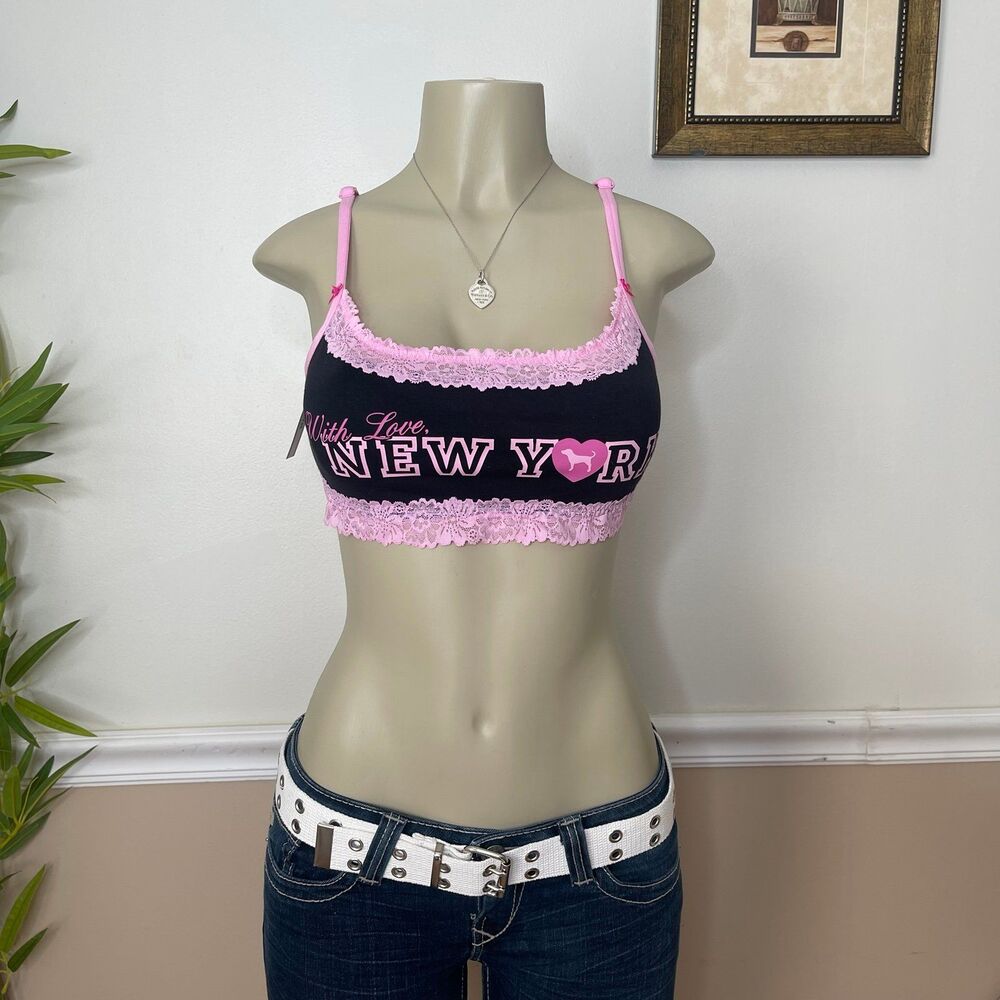 Victoria’s Secret PINK With Love NYC Soho Exclusive Lace-Trim Scoop Bralette Bra